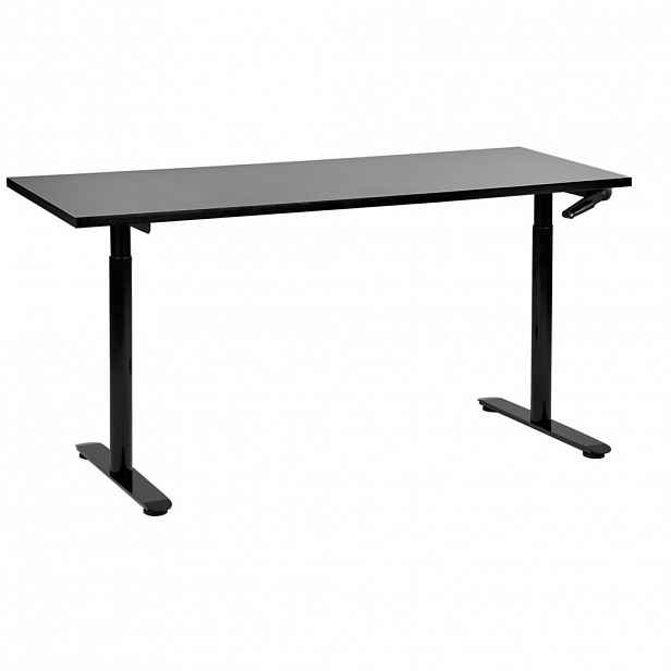 Beliani VÝŠKOVĚ NASTAVITELNÝ Psací stůl Manuell 160/72 cm Černý Destin IV