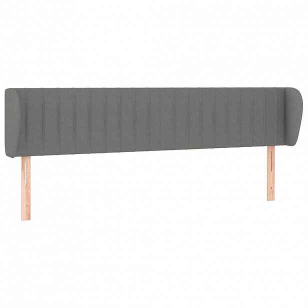 vidaXL Čelo postele typu ušák tmavě šedé 203x23x78/88 cm textil