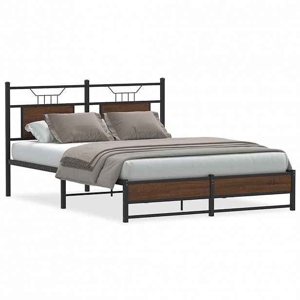 vidaXL Rám postele bez matrace hnědý dub 150 x 200 cm kompozitní dřevo