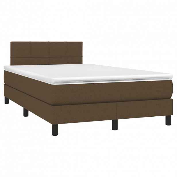 vidaXL Box spring postel s matrací tmavě hnědá 120x190 cm textil