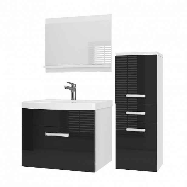 B BELINI GROUP KOUPELNOVÝ NÁBYTEK Koupelnová SADA PRI P2, Černá lesklá, 90 cm