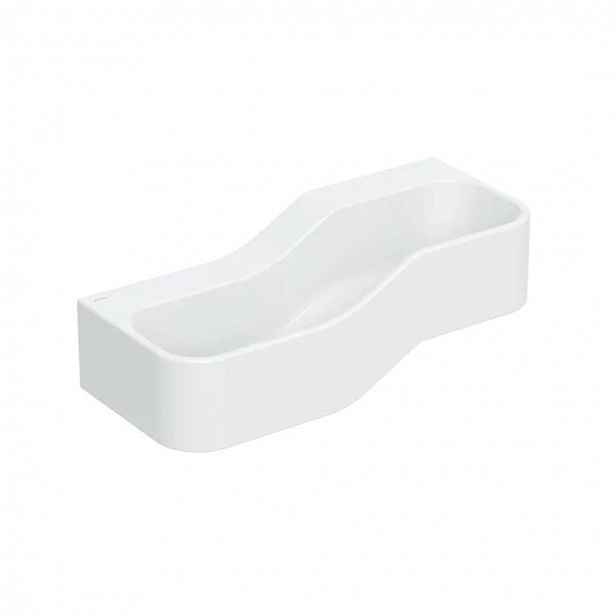 Geberit Bambini - Dvojumyvadlo pro děti, 90x39 cm, levé, bez přepadu, bez otvoru pro baterii, alpská bílá 502.973.00.2