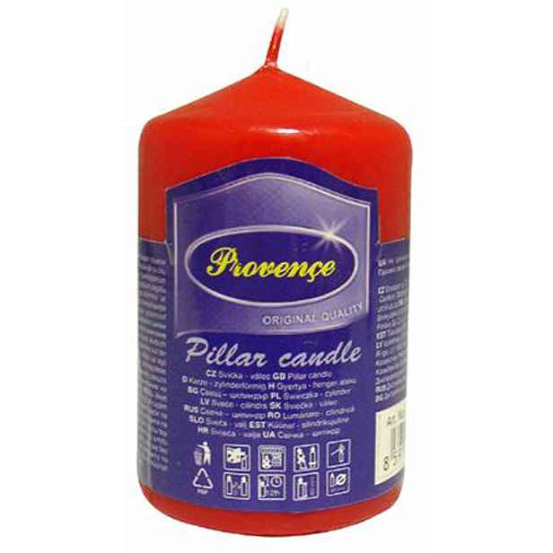 Neparfemovaná svíčka PROVENCE 8cm červená