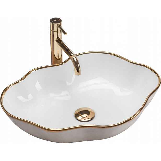 Umyvadlo na desku Pearl Gold Edge (REA-U0696) /po/