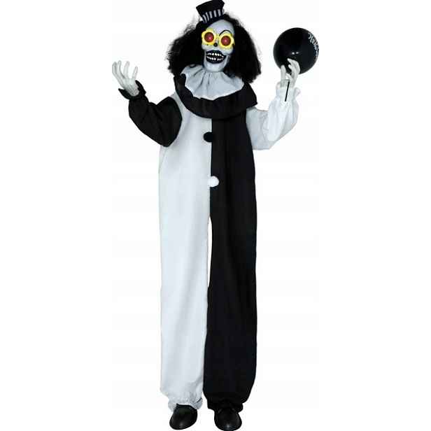 Interaktivní Kostra Zlého Klauna Světlo Zvuk Pohyb 170 CM Halloween