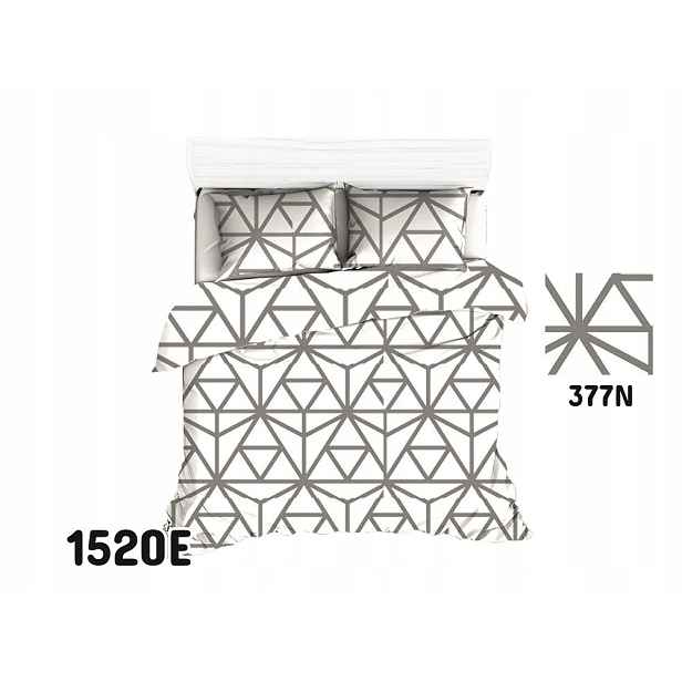 Povlečení 200x220 bílá šedá geometrická barva