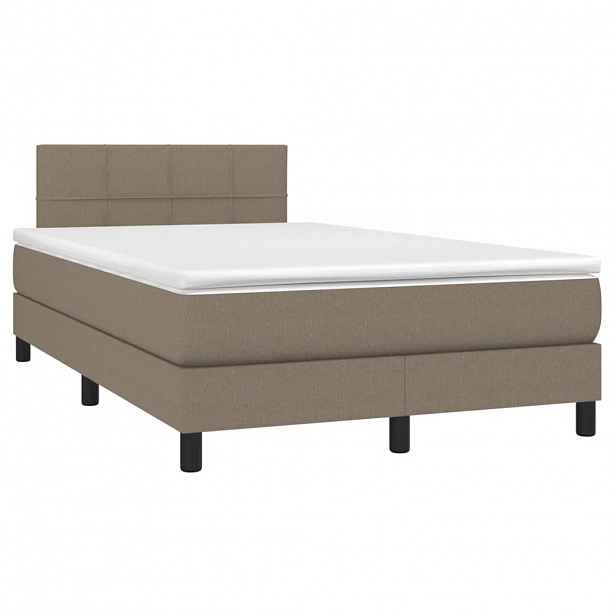 vidaXL Box spring postel s matrací taupe 120x190 cm textil