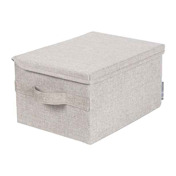 Béžový látkový úložný box s víkem 35x26x19 cm Soft Storage – Bigso