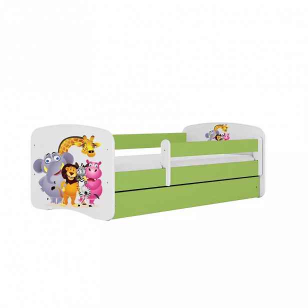 Dětská postel Babydreams+M zelená 80x180 Zoo