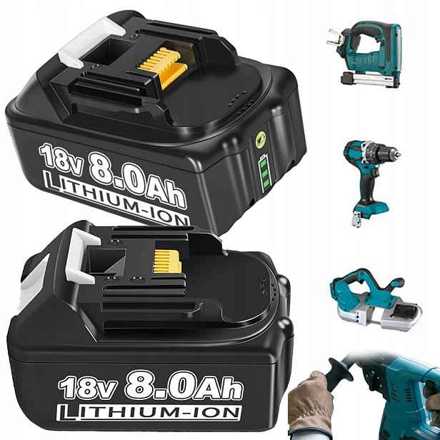 Sada Dvou Akumulátorů Pro BL1840B BL1860B 18V 8,0AH, Největší 2KS