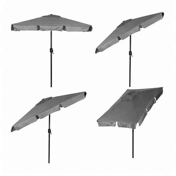 Velký Zahradní Slunečník Šikmý 200 x 130 cm s klikovým mechanismem, šedý
