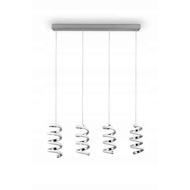 Závěsná lampa moderní čtyři spirály 91 cm stříbrná Led 4000K nad stůl Rl