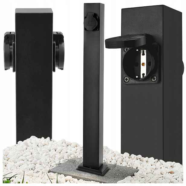 Elektrický sloupek Zahradní stojací lampa 2x Hermetická zásuvka 60 cm 16A