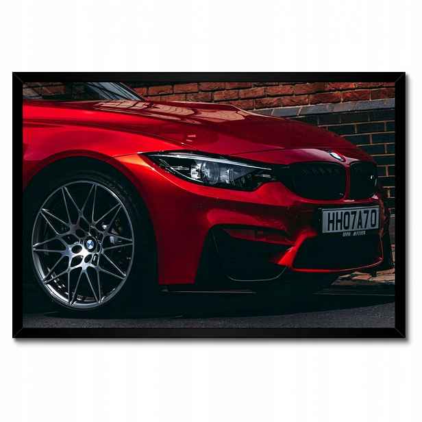 Plakáty v rámu 60x40 Červené Bmw Auto