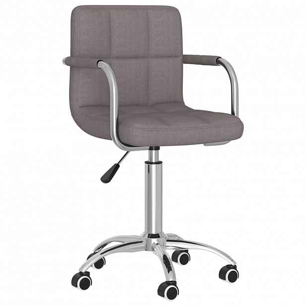vidaXL Otočná jídelní židle taupe textil