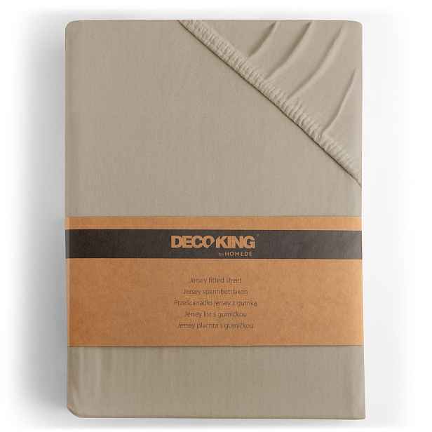 Restilo Bavlněné jersey prostěradlo s gumou DecoKing Amber cappuccino, velikost 120-140x200+30