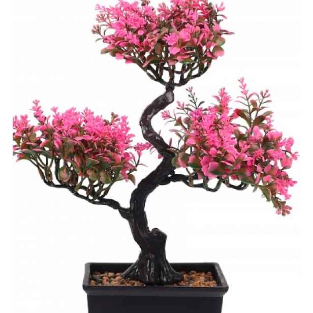 Stromek Bonsai Umělá Rostlina V Květináči Růžová Dekorace