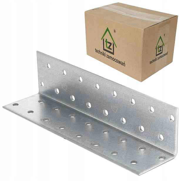 Perforované ocelové úhelníky 40x40x160 x 2 mm 50 ks montážních prvků KM17