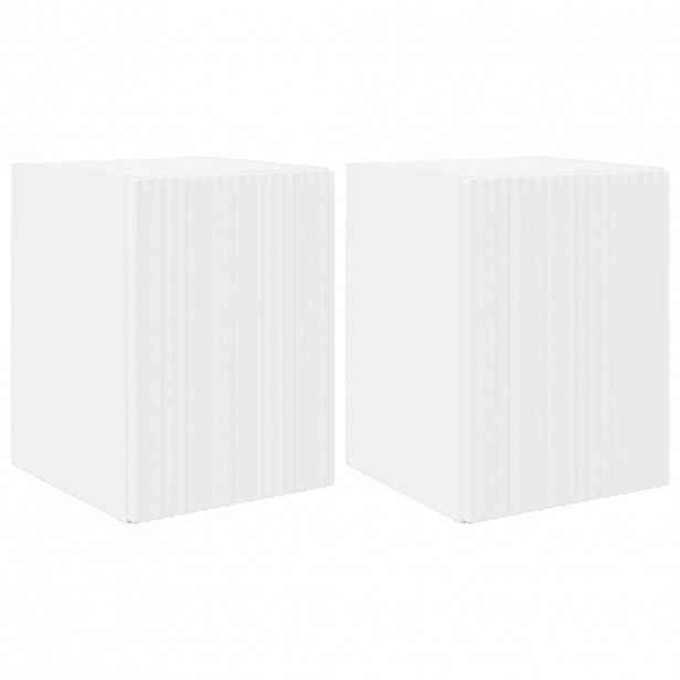 vidaXL TV wall cabinet 2 ks Bílá Kompozitní dřevo
