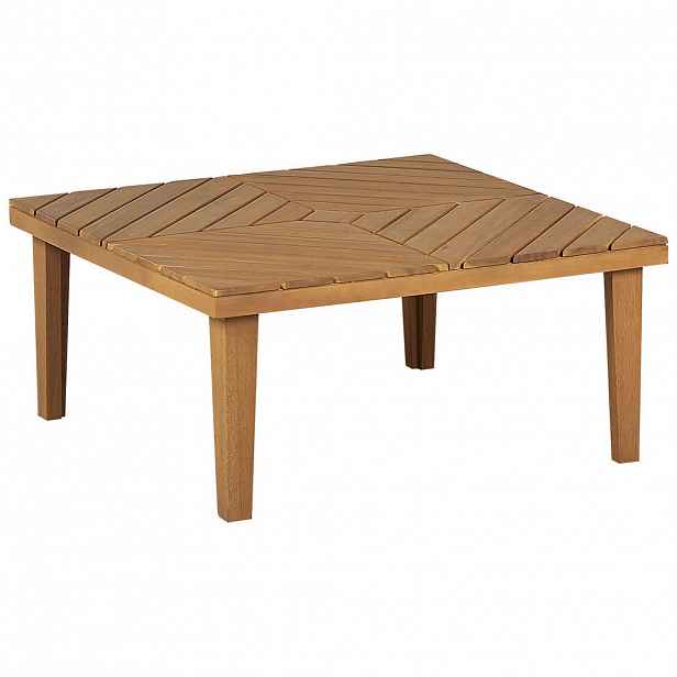 Beliani ZAHRADNÍ Přístavný stolek Akáciové dřevo světle hnědý 70/70 cm Baratti