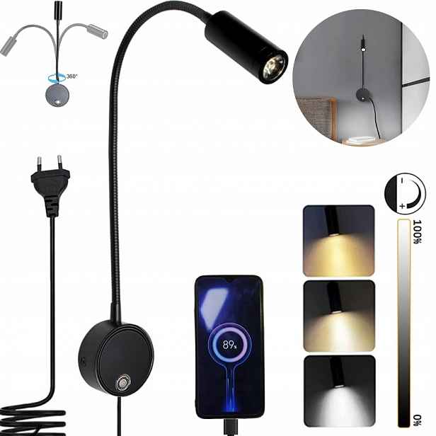Led Stolní Lampička Na Stůl, Nástěnná, Kreslicí, S Dotykovým Ovládáním