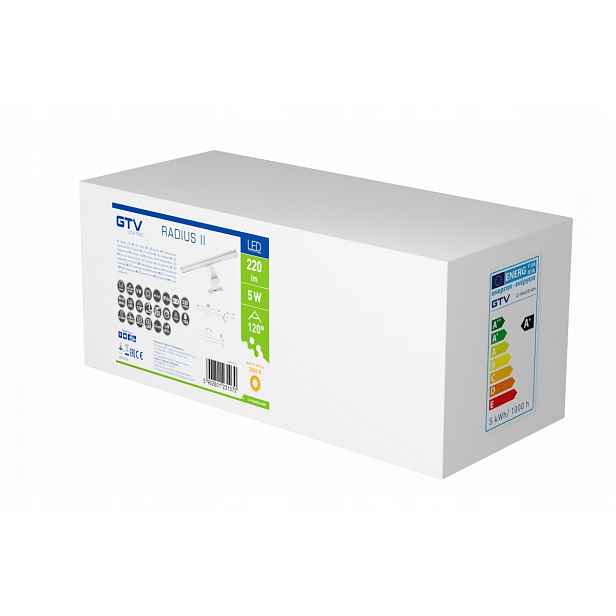 Led svítidlo Radius II plastové s výložníkem 304 mm, teplá bílá barva
