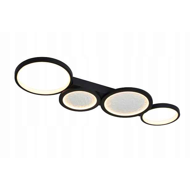 stropní svítidlo Led Rabalux Aranis, stmívatelná, černá, dálkový ovladač 40 W