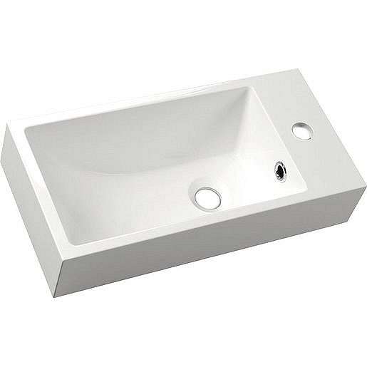 Umývátko Sapho Small 50x25 cm otvor pro baterii vpravo, s přepadem SM016