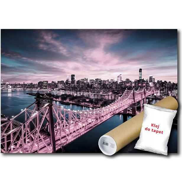 Vinylová fototapeta Město Pohled New York Nyc Most Večer 208x146