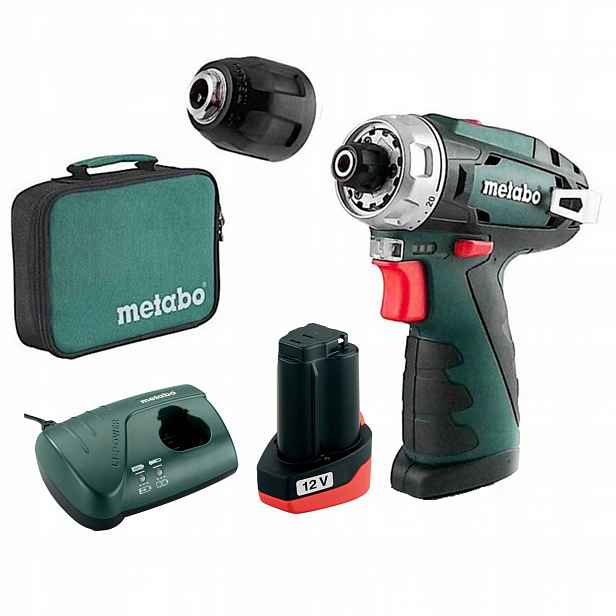 Aku Vrtačka Aku 12V Nabíječka 1x2Ah taška PowerMaxx Bs Metabo