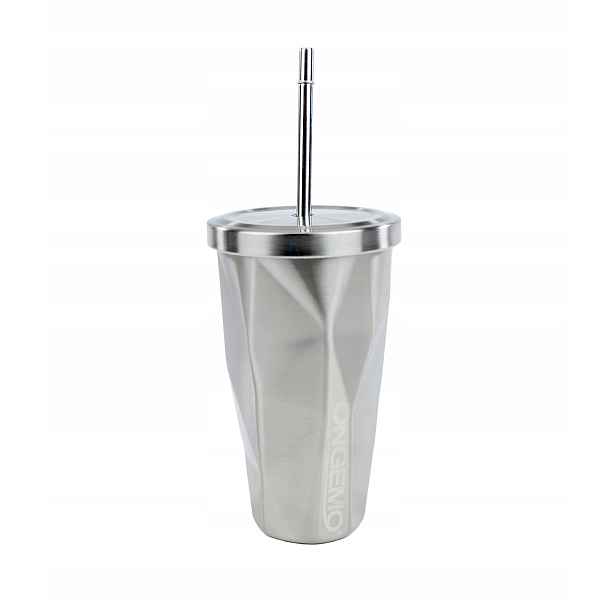 Designový termohrnek s brčkem o objemu 450 ml Z Nerezové oceli