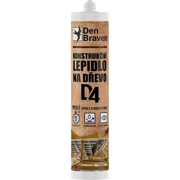 Lepidlo konstrukční na dřevo Den Braven D4 310 ml