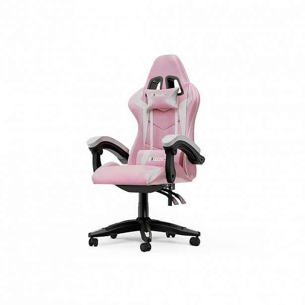 Rattantree HERNÍ-ŽIDLE ergonomická, nastavitelné opěradlo, polštářky – Růžová/Bílá