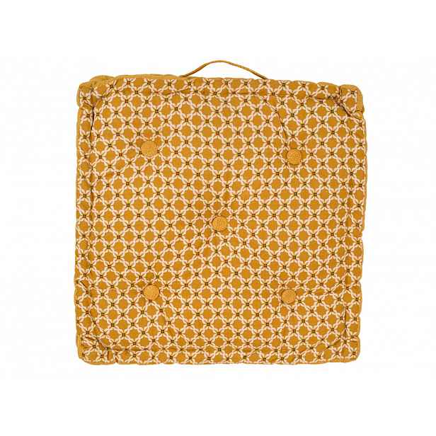 Sedací polštář na zem LINGE 45x43 cm, žlutý