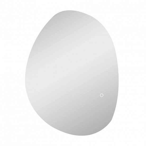 HOMCOM 70 x 50 cm Asymetrické koupelnové zrcadlo s LED osvětlením, funkcí proti zamlžování