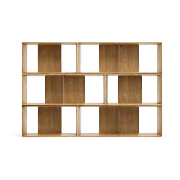 Modulární policový systém v dekoru dubu v přírodní barvě 6 ks 168x114 cm Litto – Kave Home