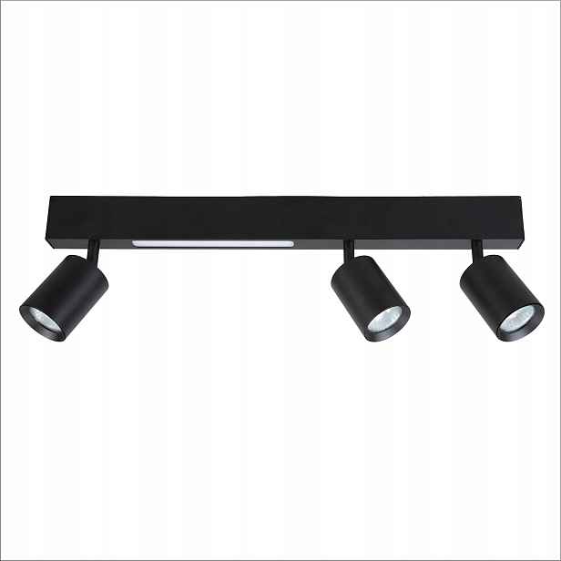 stropní svítidlo Led lišta 3 reflektory GU10 černá podlouhlá 55 cm Milagro