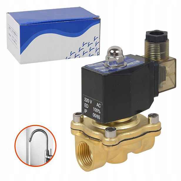 1/2" Elektromagnetický Ventil Mosaz Ac 220V Nc 0-10MPA