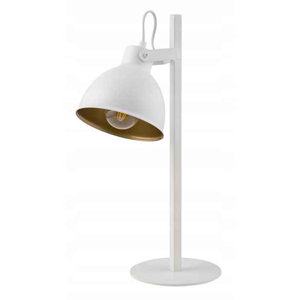 Dekorativní loftová stolní lampa nastavitelná, bílá, zlatá, do ložnice Sigma