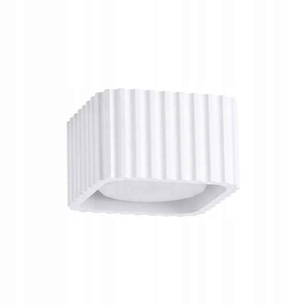 Sollux Lighting Riff stropní spot čtvercový bílý rýhovaný 1xGX53 10W