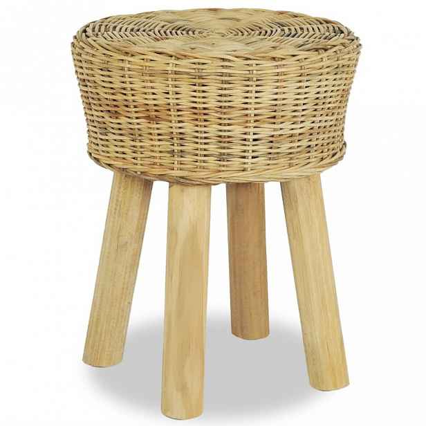 Taburet přírodní ratan / teak
