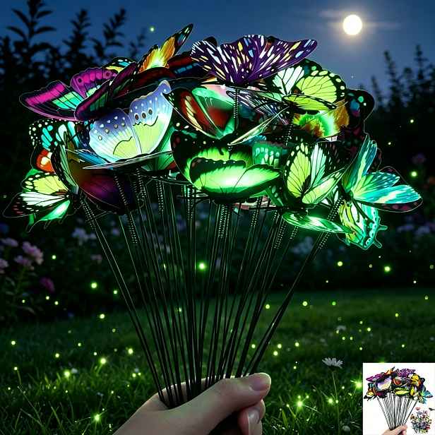 TEMU 【3D】 18 ks Svítící v tmě Luminiscenční motýlí kolíčky Venkovní dekorace pro květinové aranžmá Zahradní párty dárky (Není potřeba elektřina)