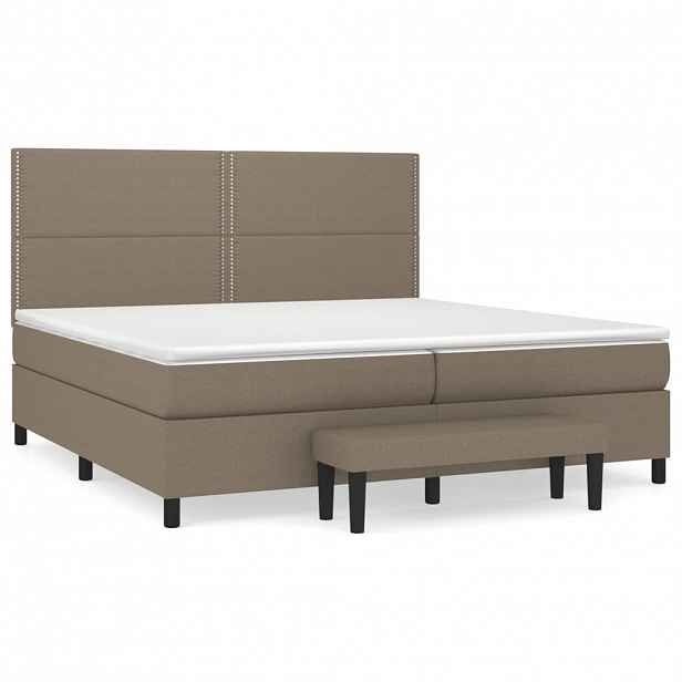 vidaXL Box spring postel s matrací taupe 200x200 cm textil