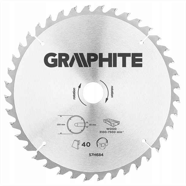 Graphite Vidiový Kotouč 250X30 MM 40 Zubů 57H684