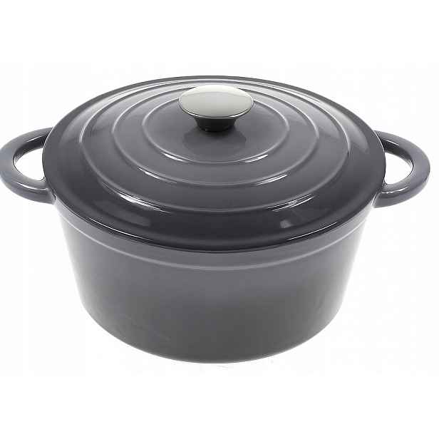 Hrnec 4,8 L Smaltovaný S Poklicí Šedý Indukční Trouba 26 CM