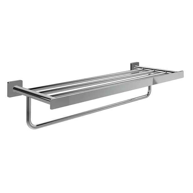 Villeroy & Boch Elements Striking - Držák ručníku s poličkou, délka 60 cm, chrom TVA15200600061