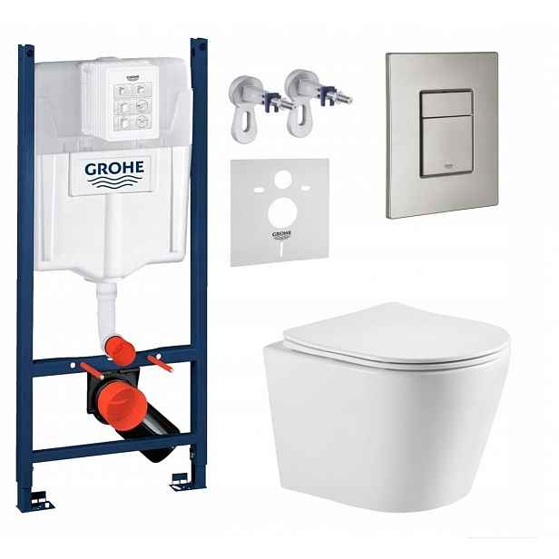 Wc sada Grohe Rapid s mísou Elanta s tlačítkem nerezová ocel matná