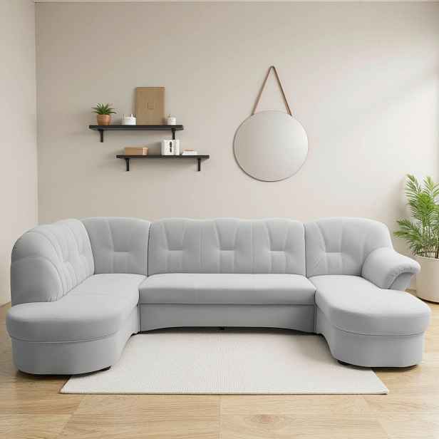 MID.YOU SEDACÍ SOUPRAVA, textil, barvy stříbra