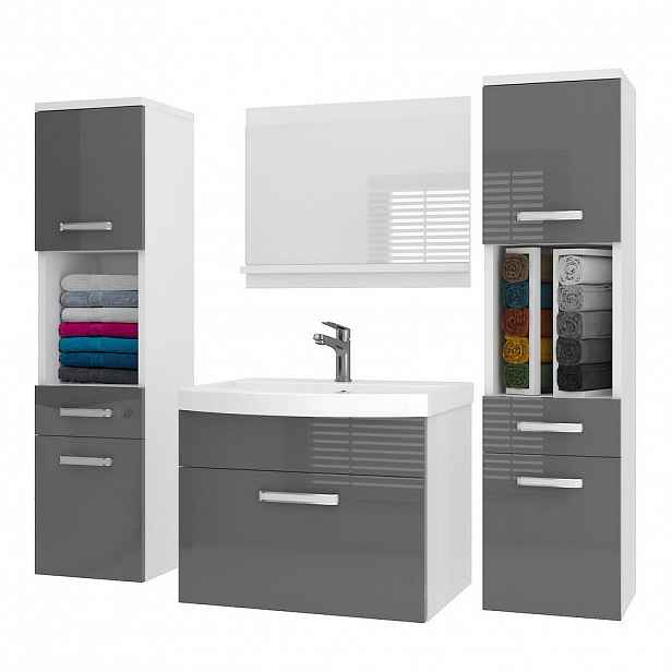 B BELINI GROUP KOUPELNOVÝ NÁBYTEK Koupelnová SADA PRI P6, Šedá lesklá, 120 cm