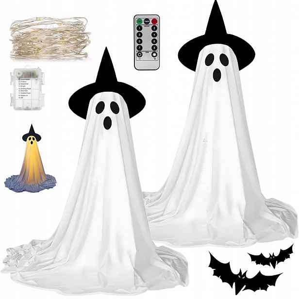 Dekorace Halloween Duch S Led Osvětlením Na Verandu Trávník 2 Ks